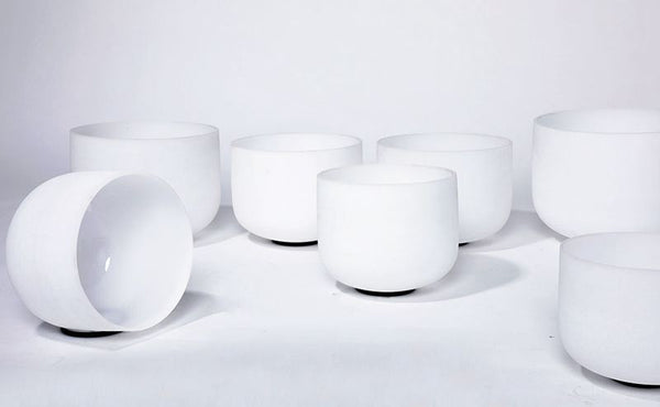 8"-14"  set of 12pcs 440 Hz chakra crystal singing bowl set, chakra tuned CDEFGABC#D#F#G#A#
