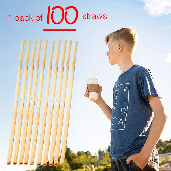 Natural Wheat Straw 100% biodegradable Straws (100 Pcs)