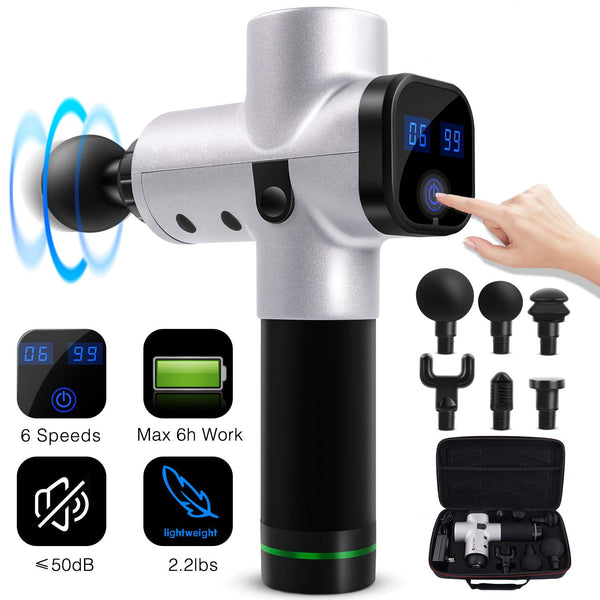 EMS Massage Gun Cordless Rechargeable Muscle Stimulator Deep Tissue Massager Device