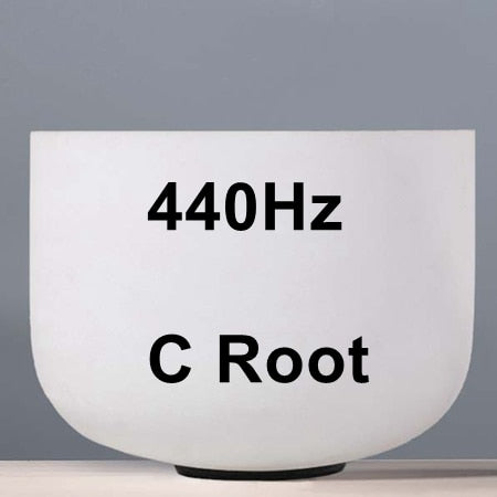 8 inch Note C Quartz 440 Hz Chakra Frosted Crystal Singing Bowl + Rubber Sticker