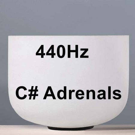 8 inch Note C Quartz 440 Hz Chakra Frosted Crystal Singing Bowl + Rubber Sticker