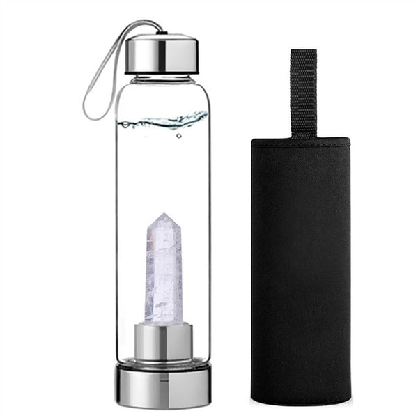 Clear Crystal Energy Bottle Gemstone Infused Elixir