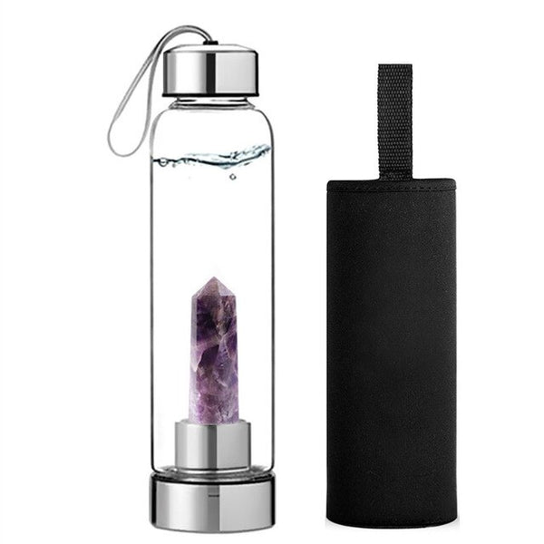 Clear Crystal Energy Bottle Gemstone Infused Elixir