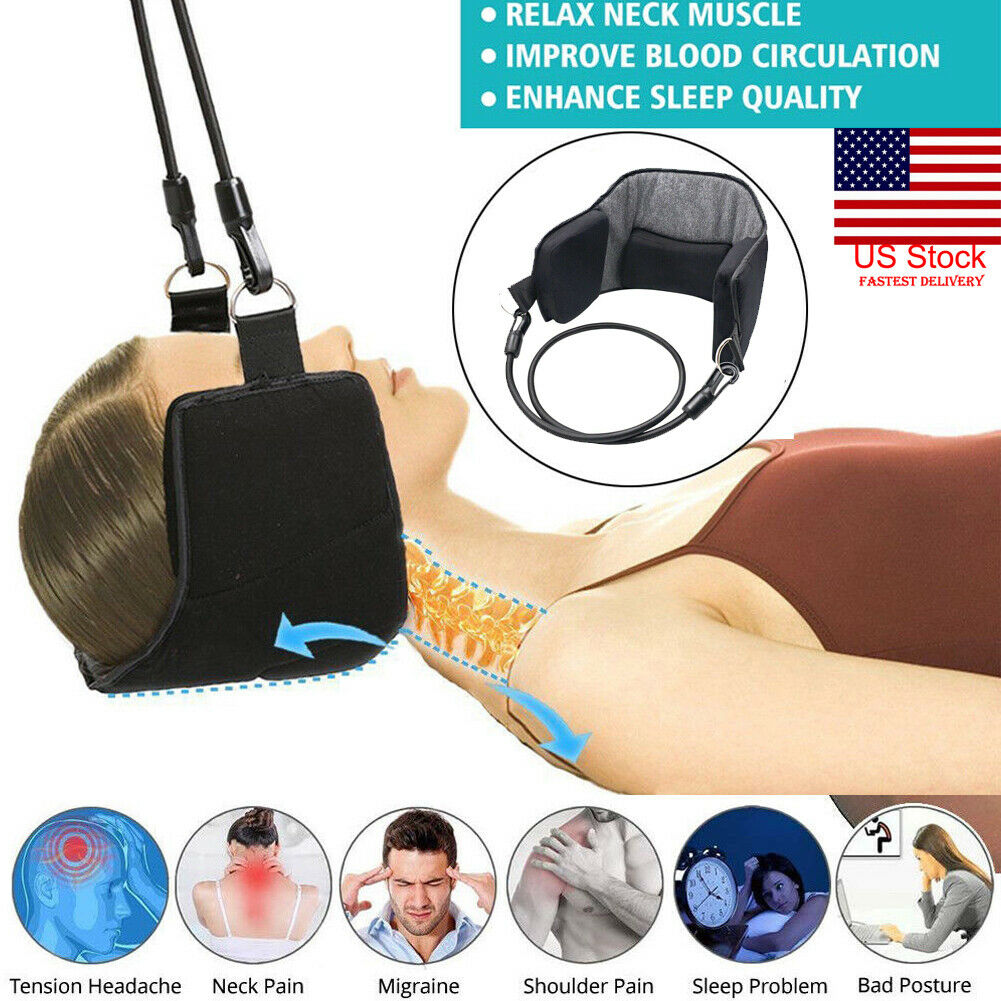 Cervical Neck Traction Device for Home Use, Portable Neck Stretcher Hammock  Over Door for Neck Pain