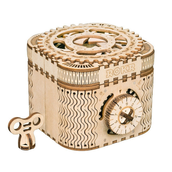 DIY 3D Treasure Box Wooden Puzzle, 123 PCS