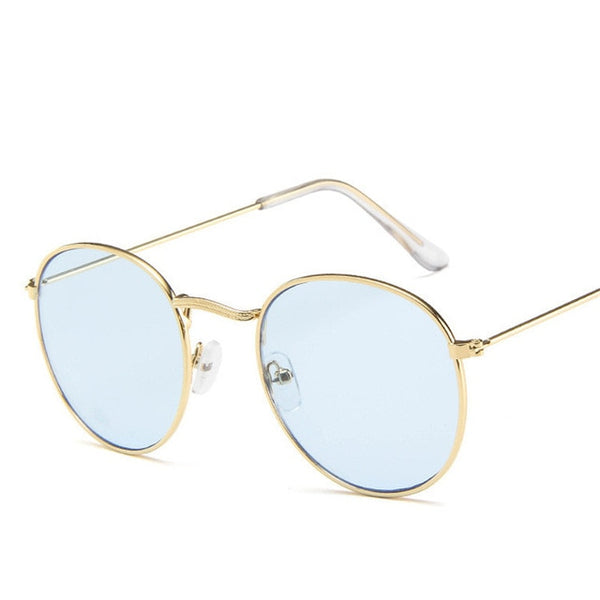 Oval Sunglasses  Small Metal Frame
