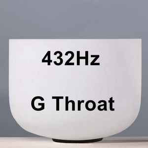 8 inch Note G Quartz 432 Hz Chakra Frosted Crystal Singing Bowl + Rubber Sticker