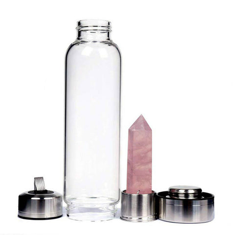 Clear Crystal Energy Bottle Gemstone Infused Elixir