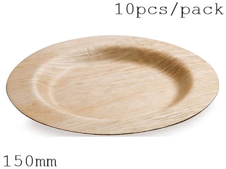 Disposable Eco-Friendly Bamboo  Tableware (150 mm,10 Pc/Pack)