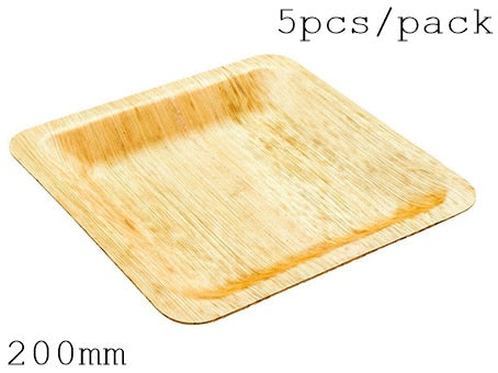 Disposable Eco-Friendly Bamboo  Tableware (200 MM, 5 Pc/Pack)